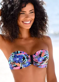 Bench ’Pitch’ Multi Print Underwired Bandeau Bikini Top
