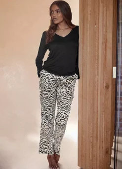 Buffalo Animal Print Pyjama Trousers -Modish Dress Up Buffalo Animal Print Pyjama Trousers53184347FRSP W02