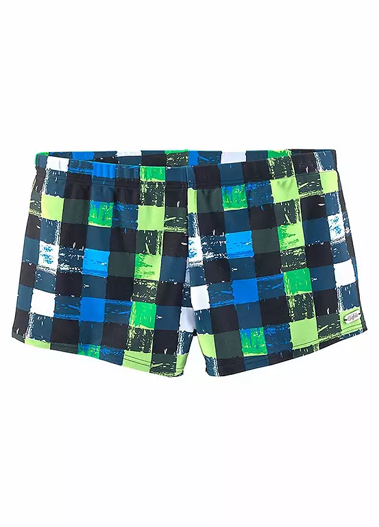 Buffalo Checked Boxer Swimming Trunks 2 Buffalo Checked Boxer Swimming Trunks - Image 2