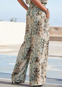 Buffalo Snake Print Palazzo Pants -Modish Dress Up Buffalo Snake Print Palazzo Pants38422765FRSP W01
