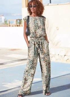 Buffalo Snake Print Palazzo Pants -Modish Dress Up Buffalo Snake Print Palazzo Pants38422765FRSP W02