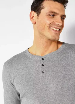 H.I.S Long Sleeve Henley Top -Modish Dress Up H.I.S Long Sleeve Henley Top42412164FRSP W02