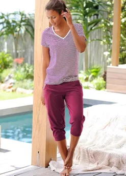 H.I.S Striped Capri Pyjamas -Modish Dress Up H.I.S Striped Capri Pyjamas444920FRSP