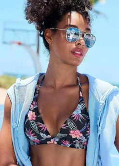 KangaROOS Floral Triangle Bikini Top