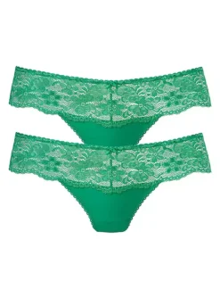 Nuance Pack Of 2 Lace Detail Thongs