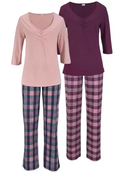 Petite Fleur Pack Of 2 Checked Pyjamas