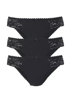 Petite Fleur Pack Of 3 High Leg Bikini Briefs