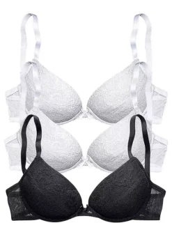 Petite Fleur Pack Of 3 Push-Up Bras -Modish Dress Up Petite Fleur Pack of 3 Push Up Bras148587FRSC