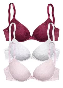 Petite Fleur Pack Of 3 Push-Up Bras