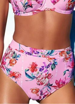 Sunseeker Floral Print High Waist Bikini Bottoms