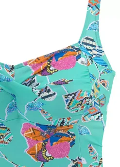 Sunseeker Patchwork Floral Print Underwired Tankini Top -Modish Dress Up Sunseeker Patchwork Floral Print Underwired Tankini Top87521042FRSC W01
