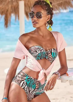 Venice Beach Animal Print High Waist Bikini Bottoms -Modish Dress Up Venice Beach Animal Print High Waist Bikini Bottoms17373854FRSP W01