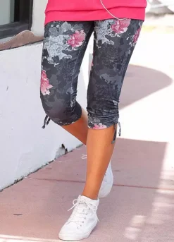 Venice Beach Floral Print Cropped Leggings