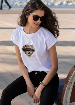 Venice Beach Heart Print T-Shirt -Modish Dress Up Venice Beach Heart Print T Shirt22039449FRSP W02