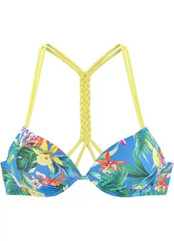 New Release -Modish Dress Up Venice Beach Tropical Print Push Up Bikini Top56813658FRSC