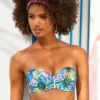Venice Beach Tropical Print Underwired Bandeau Bikini Top