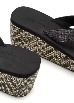 Venice Beach Wedge Flip Flops -Modish Dress Up Venice Beach Wedge Flip Flops84247305FRSC W02