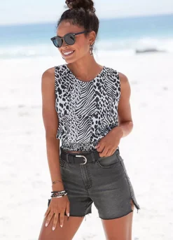 Vivance Animal Print Top -Modish Dress Up Vivance Animal Print Top39956009FRSP W02