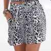 Vivance Animal Print Woven Shorts