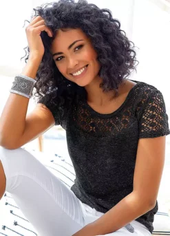 Vivance Crocheted Lace T-Shirt -Modish Dress Up Vivance Crocheted Lace T Shirt566178FRSP