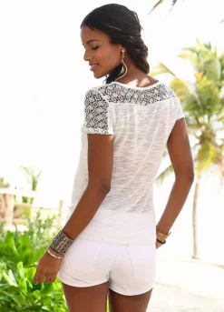 Vivance Crocheted Lace T-Shirt -Modish Dress Up Vivance Crocheted Lace T Shirt608593FRSP W01