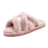 Vivance Cross Strap Plush Slippers
