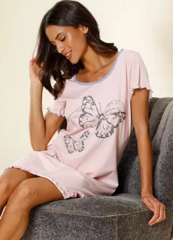 Vivance Dreams Butterfly Motif Nightgown -Modish Dress Up Vivance Dreams Butterfly Motif Nightgown53576205FRSP W03