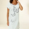 Vivance Dreams Butterfly Print Nightgown