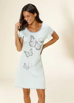 Vivance Dreams Butterfly Print Nightgown -Modish Dress Up Vivance Dreams Butterfly Print Nightgown68138121FRSP W02