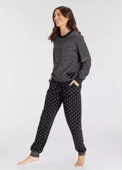 Vivance Dreams Heart Print Stripe Pyjamas -Modish Dress Up Vivance Dreams Heart Print Stripe Pyjamas52594739FRSP W03