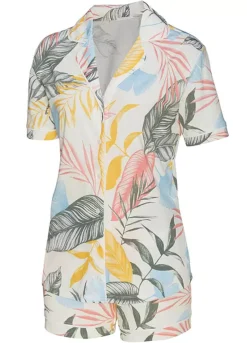 Vivance Dreams Leaf Print Shorty Pyjamas -Modish Dress Up Vivance Dreams Leaf Print Shorty Pyjamas85595528FRSC W02