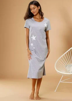 Vivance Dreams Star Print Jersey Nightie -Modish Dress Up Vivance Dreams Star Print Jersey Nightie11248122FRSP W02