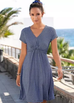 Vivance Geometric Print Jersey Dress