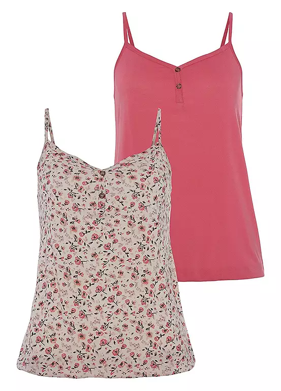 Vivance Pack Of 2 Spaghetti Tops With Sweetheart Neckline 1 Vivance Pack Of 2 Spaghetti Tops With Sweetheart Neckline