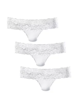 Vivance Pack Of 3 Active Basic Lace Brazilian Thongs -Modish Dress Up Vivance Pack of 3 Active Basic Lace Brazilian Thongs557386FRSP