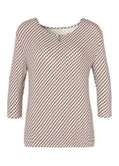 Vivance Print Cropped-Length Sleeve Top -Modish Dress Up Vivance Print Cropped Length Sleeve Top81797900FRSC