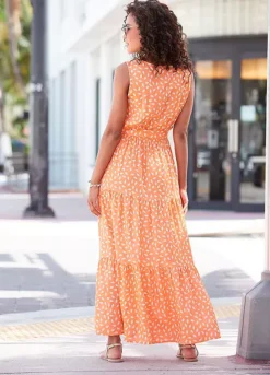 Vivance Printed Sleeveless Maxi Dress -Modish Dress Up Vivance Printed Sleeveless Maxi Dress54517949FRSP W01