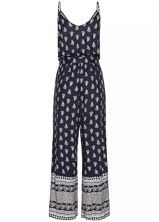 Vivance Printed Wrap Summer Jumpsuit 5 Vivance Printed Wrap Summer Jumpsuit - Image 5