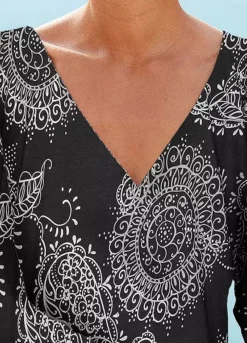 Vivance Quarter Sleeve Top -Modish Dress Up Vivance Quarter Sleeve Top87191748FRSP W01