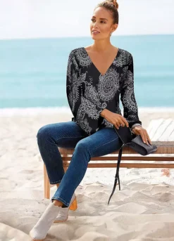 Vivance Quarter Sleeve Top -Modish Dress Up Vivance Quarter Sleeve Top87191748FRSP W02