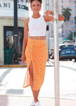 Vivance Ruffle Jersey Midi Skirt -Modish Dress Up Vivance Ruffle Jersey Midi Skirt45793508FRSP W02