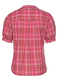 Vivance Short Sleeve Checked Blouse -Modish Dress Up Vivance Short Sleeve Checked Blouse72404526FRSC W01