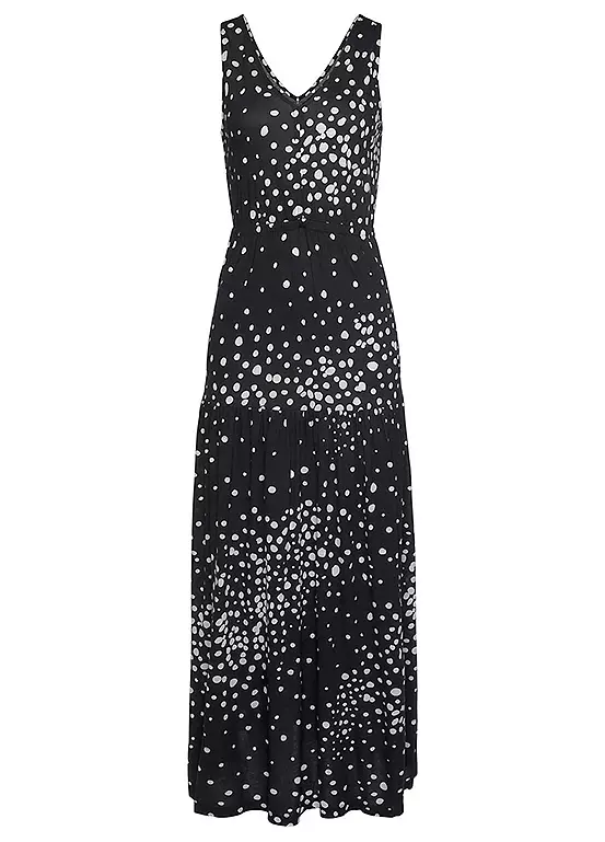 Vivance Spotted Jersey Maxi Dress 2 Vivance Spotted Jersey Maxi Dress - Image 2