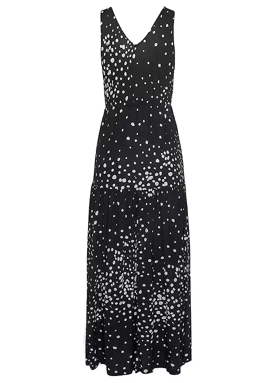 Vivance Spotted Jersey Maxi Dress 4 Vivance Spotted Jersey Maxi Dress - Image 4