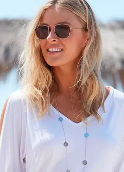 Vivance V-Neck Cold Shoulder Top -Modish Dress Up Vivance V Neck Cold Shoulder Top36345104FRSP W02