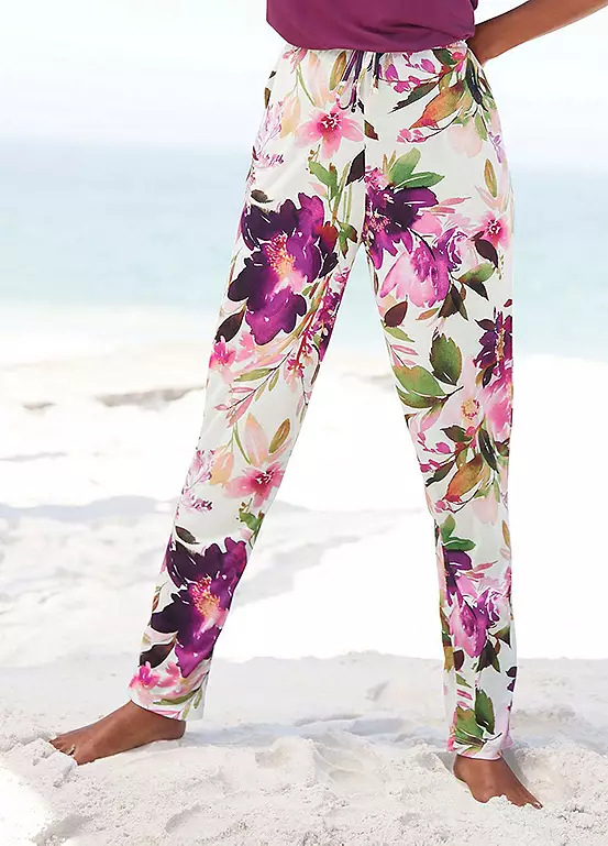 Beachtime Floral Print Jersey Pants 1 Beachtime Floral Print Jersey Pants