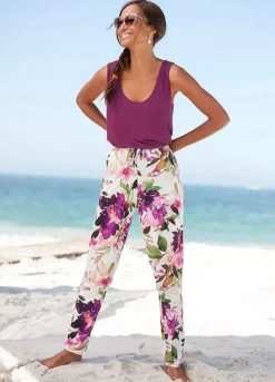 Beachtime Floral Print Jersey Pants 7 Beachtime Floral Print Jersey Pants -Modish Dress Up beachtime Floral Print Jersey Pants86669052FRSP W01