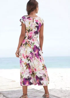 Beachtime Floral Print Midi Dress -Modish Dress Up beachtime Floral Print Midi Dress79785916FRSP W01