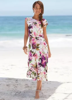 Beachtime Floral Print Midi Dress -Modish Dress Up beachtime Floral Print Midi Dress79785916FRSP W02