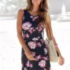 Beachtime Sleeveless Floral Print Dress
